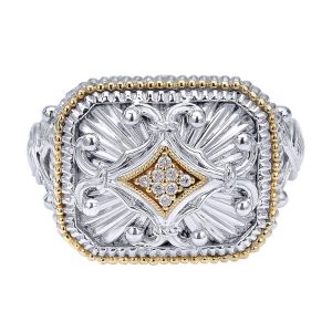 Gabriel Fashion Silver / 18 Karat Two-Tone Roman Ladies' Ring LR5506MY4JJ