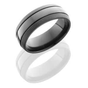 Lashbrook Z8D2.5 Polish-Bead Zirconium Wedding Ring or Band