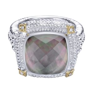 Gabriel Fashion Silver / 18 Karat Two-Tone Roman Ladies' Ring LR5510MY5XB