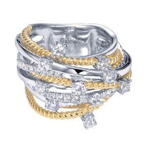 Gabriel Fashion 14 Karat Two-Tone Hampton Diamond Ladies' Ring LR6177M45JJ