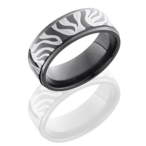 Lashbrook Z8FGE-ZEBRA Polish Zirconium Wedding Ring or Band