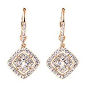 Gabriel Fashion 14 Karat Clustered Diamonds Drop Earrings EG11394K45JJ