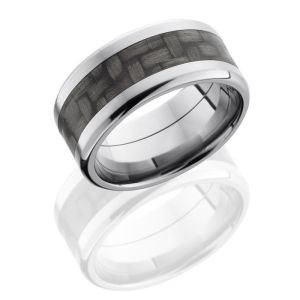 Lashbrook C10B15-CF(NS) Polish Titanium Carbon Fiber Wedding Ring or Band