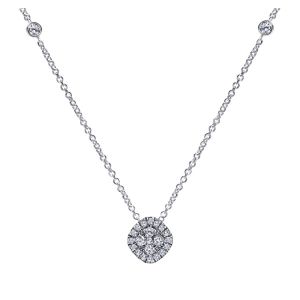 Gabriel Fashion 14 Karat Clustered Diamonds Chain Necklace NK4959W44JJ