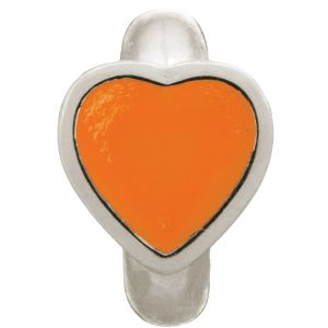 Endless Jewelry Coral Enamel Heart Sterling Silver Charm 41200-4