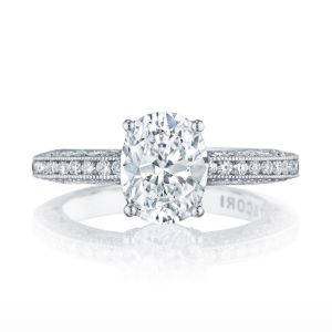 HT2553OV9X7 Platinum Tacori Classic Crescent Engagement Ring