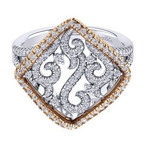 Gabriel Fashion 14 Karat Two-Tone Lace Ladies' Ring LR50144T44JJ