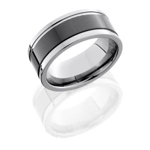 Lashbrook CT09TG142 POLISH Tungsten Ceramic Wedding Ring or Band