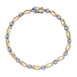 Gabriel Fashion 14 Karat Two-Tone Modern Tennis Bracelet TB2529M45JJ