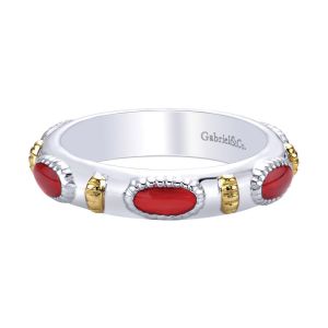 Gabriel Fashion Silver / 18 Karat Two-Tone Stackable Stackable Ladies' Ring LR5952-7E1MYJJJ