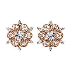 Gabriel Fashion 14 Karat Victorian Stud Earrings EG12499K45JJ