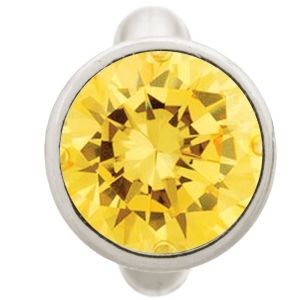 Endless Jewelry Round Citrine Dome Sterling Silver Charm 41158-5
