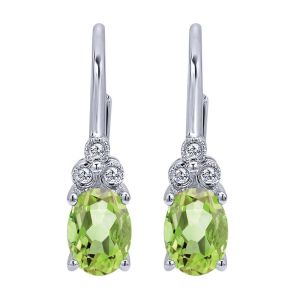 Gabriel Fashion 14 Karat Color Solitaire Leverback Earrings EG10577W45PE