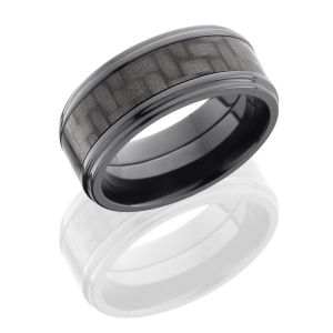 Lashbrook ZC9FGE15-CF Polish Zirconium Carbon Fiber Wedding Ring or Band