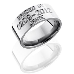 Lashbrook 10Fbirdband Polish (NO SLIT) Titanium Wedding Ring or Band