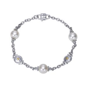 Gabriel Fashion Silver / 18 Karat Two-Tone Roaring 20's Diamond By The Yard Bracelet TB2955MYJPL