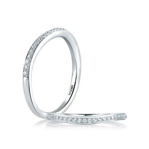 A.JAFFE Classic Platinum Diamond Wedding Ring MR1368 / 17