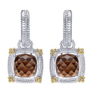 Gabriel Fashion Silver / 18 Karat Two-Tone Roman Drop Earrings EG10815MY5SQ