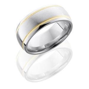 Lashbrook CC9D21W-14KYMIL Satin-Polish Cobalt Chrome Wedding Ring or Band