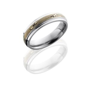 Lashbrook 6DGE13/M14KWSH SATIN-POLISH Titanium Wedding Ring or Band