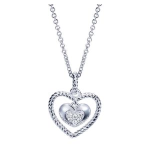 Gabriel Fashion Silver Eternal Love Heart Necklace NK3702SV5JJ