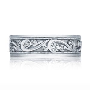 127-7D Platinum Tacori Diamond Wedding Ring