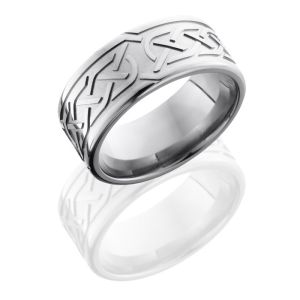 Lashbrook 9FCeltic5 Bead-Polish Titanium Wedding Ring or Band