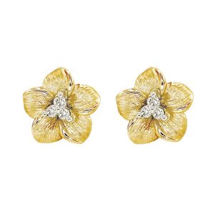 Gabriel Fashion 14 Karat Floral Stud Earrings EG516Y45JJ