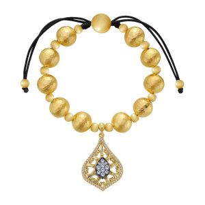 Gabriel Fashion Silver Two-Tone Bacca Beads Tennis Bracelet TB3401SYJWS