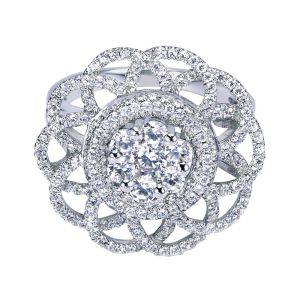 Gabriel Fashion 14 Karat Clustered Diamonds Ladies' Ring LR6169W44JJ