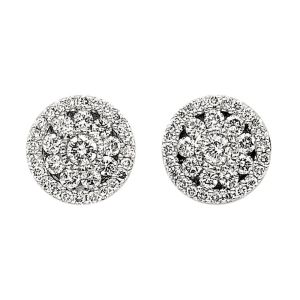 Gabriel Fashion 14 Karat Clustered Diamonds Stud Earrings EG9704W44JJ