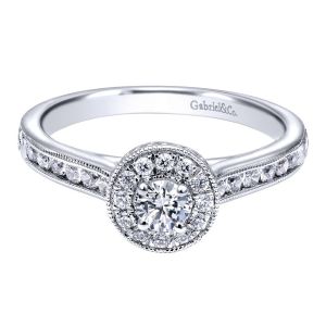 Gabriel 14 Karat Contemporary Engagement Ring ER910945W44JJ