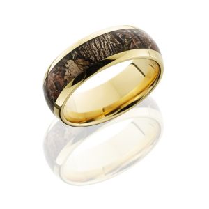 Lashbrook 14KY8D15/KINGSWOODLAND POLISH Camo Wedding Ring or Band