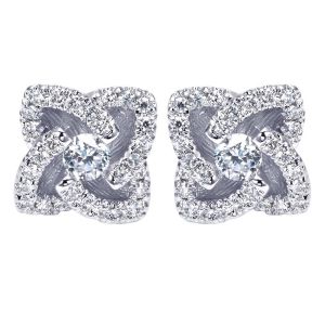 Gabriel Fashion 14 Karat Lusso Diamond Stud Earrings EG11393W44JJ