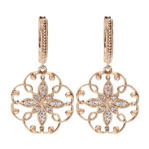Gabriel Fashion 14 Karat Lace Drop Earrings EG11224K45JJ