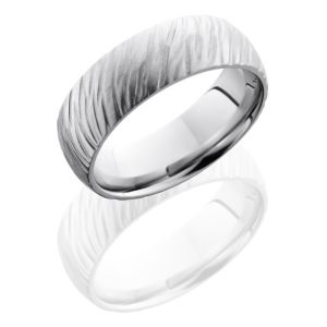 Lashbrook CC7D Treebark2 Cobalt Chrome Wedding Ring or Band