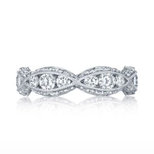 2644B Platinum Tacori Classic Crescent Diamond Wedding Ring
