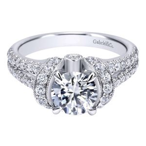 Gabriel 14 Karat Contemporary Engagement Ring ER10488W44JJ