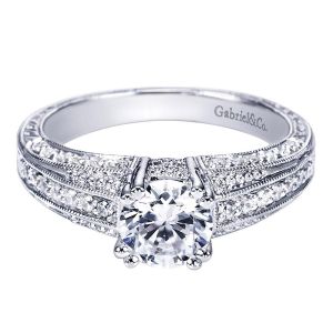 Gabriel 14 Karat Victorian Engagement Ring ER3892W44JJ