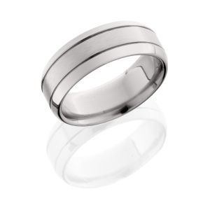 Lashbrook 8B2G SATIN-POLISH Titanium Wedding Ring or Band