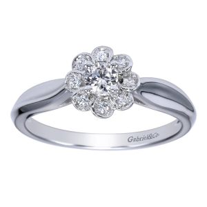 Gabriel 14 Karat Contemporary Engagement Ring ER98421W44JJ