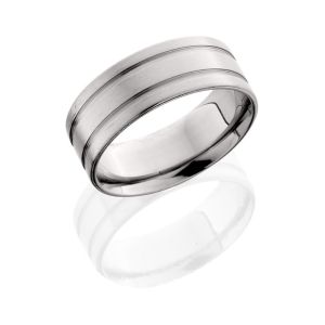 Lashbrook 8F21 SATIN Titanium Wedding Ring or Band