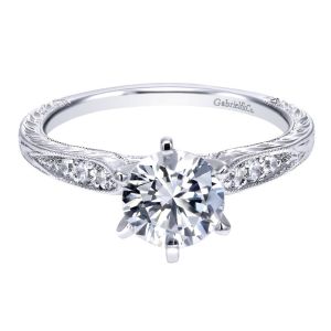 Gabriel 14 Karat Victorian Engagement Ring ER11827R4W44JJ