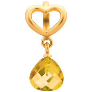 Endless Jewelry Citrine Heart Grip Drop Gold Plated Charm 53302-3