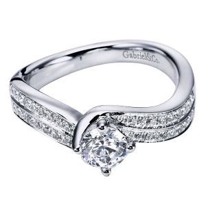 Gabriel 14 Karat Contemporary Engagement Ring ER96294W44JJ