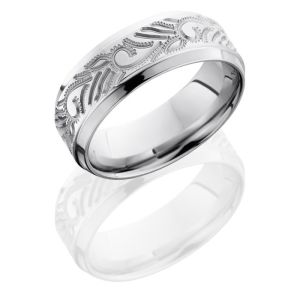 Lashbrook CC8BCURLYVINE Bead-Polish-Polish Cobalt Chrome Wedding Ring or Band