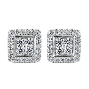 Gabriel Fashion 14 Karat Clustered Diamonds Stud Earrings EG11739W44JJ