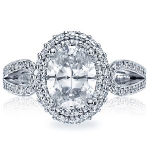 HT2518OV9X7 Platinum Tacori Blooming Beauties Engagement Ring