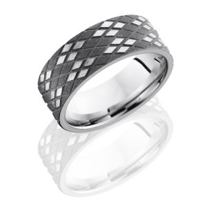 Lashbrook CC8FARGYLE Sand-Stone Cobalt Chrome Wedding Ring or Band