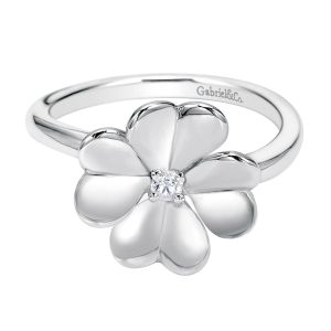 Gabriel Fashion Silver Floral Ladies' Ring LR6871SVJWS